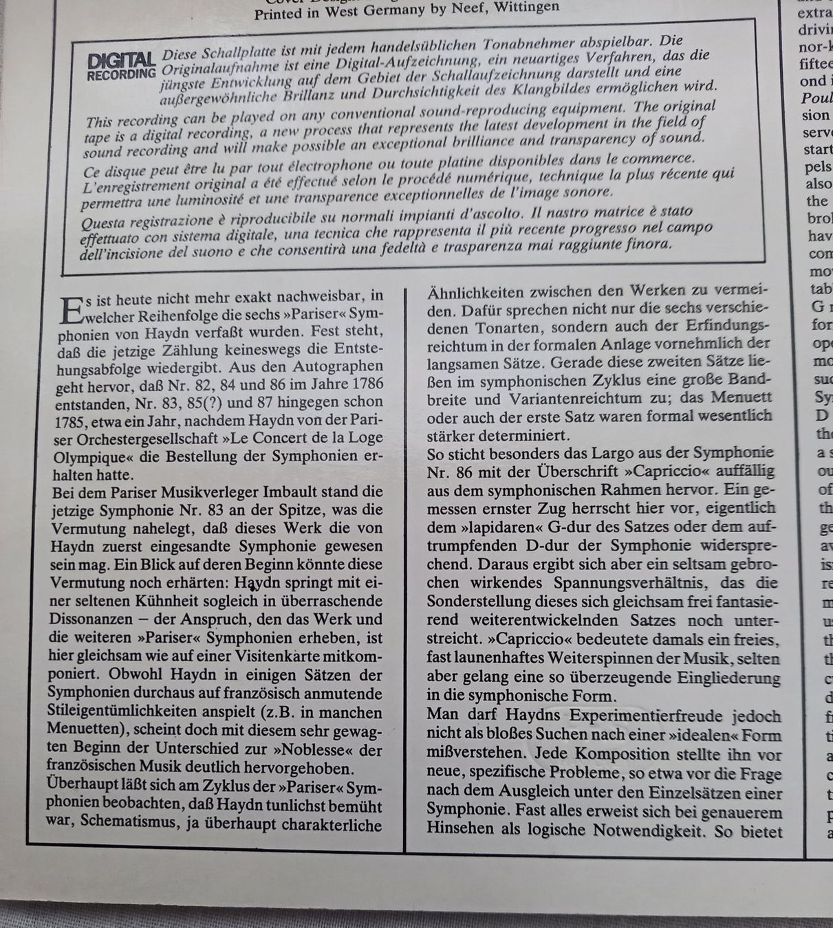 Dischi in vinile: Klassik-LP "HAYDN - SYMPHONIEN" – Nuovo (secondo la descrizione) da Binningen venduto da mar_2jlr 6