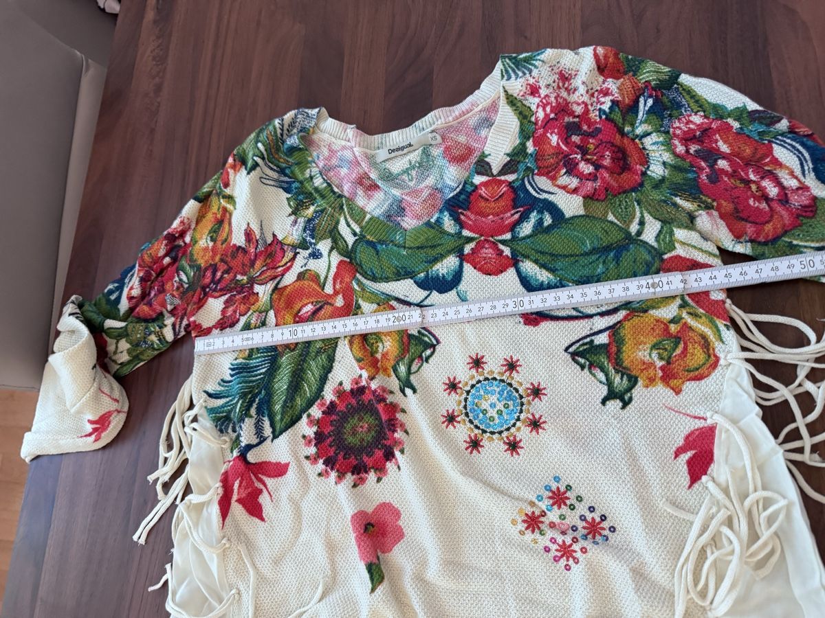 Desigual Maglioni & Felpe: Desigual Pullover, Gr. XS, Blumendruck, Fransen – Nuovo (secondo la descrizione) da Zürich venduto da yas_7vdk 1