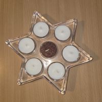 Teelichthalter Stern Glas mit 7 Teelichtern ca. 20cm