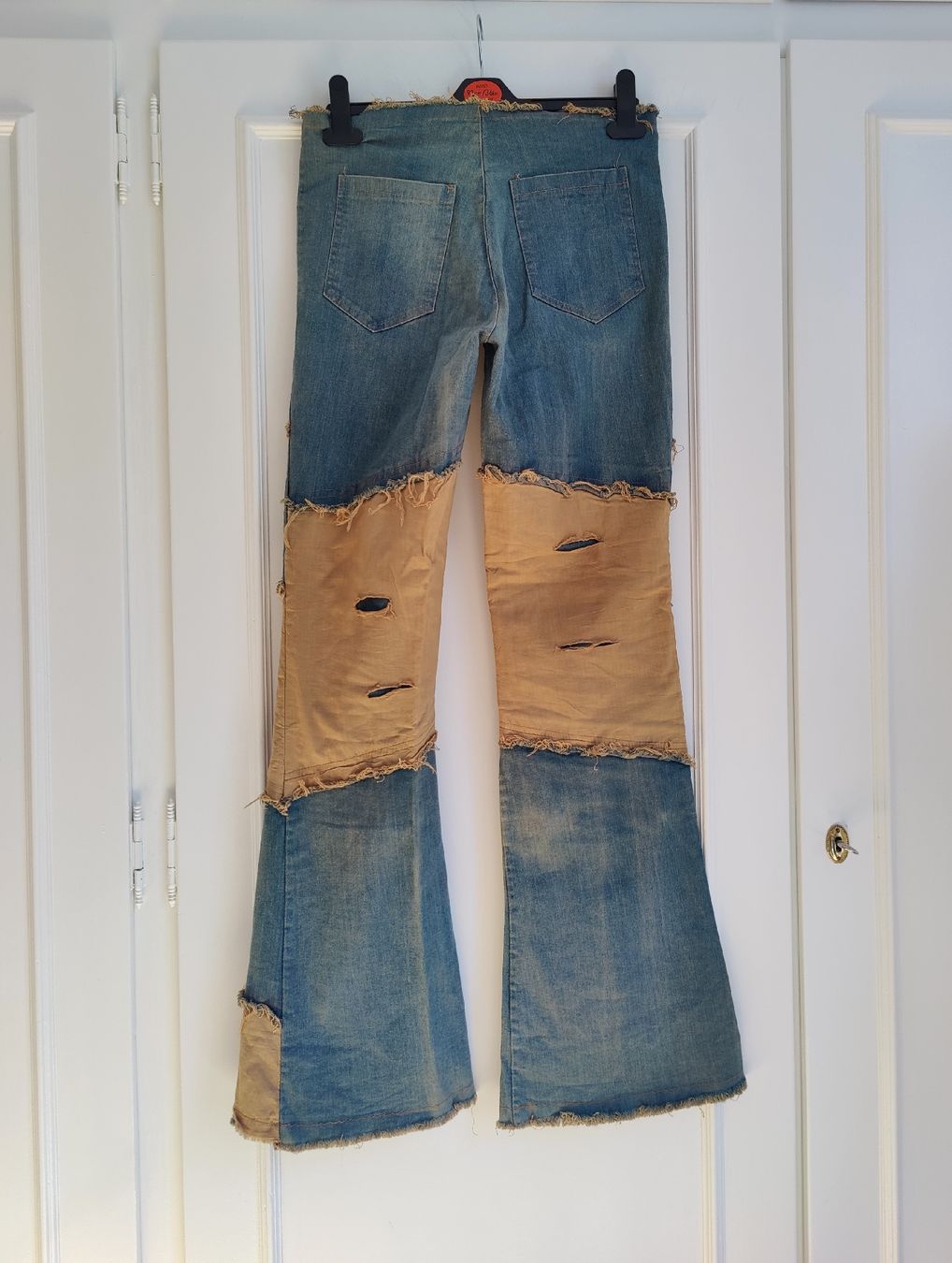 Jeans: Y2K Distressed Patchwork Flared Jeans Stretchy – D'occasion à La Tour-de-Peilz par dAutrefois 6