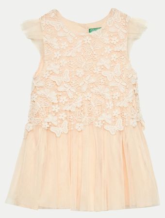 BENETTON Kleid - Rosa/Peach - Grösse 110 / NEU