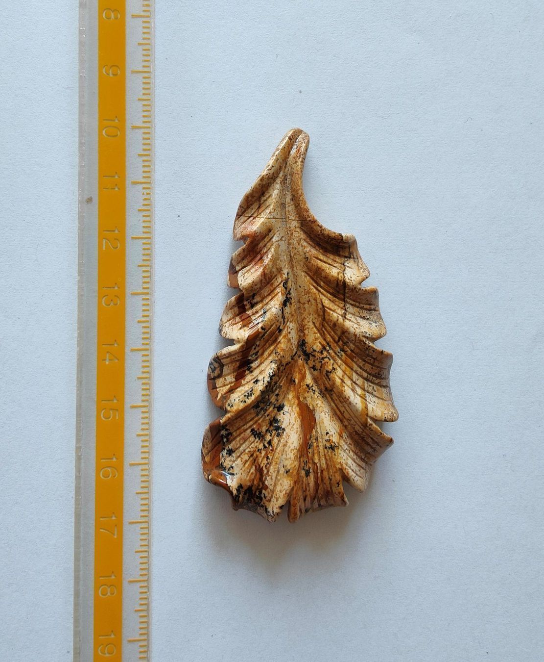 Pietre preziose: Blatt aus Landschaftsjaspis – Nuovo e nell'imballaggio originale da Rümlang venduto da 21f 2