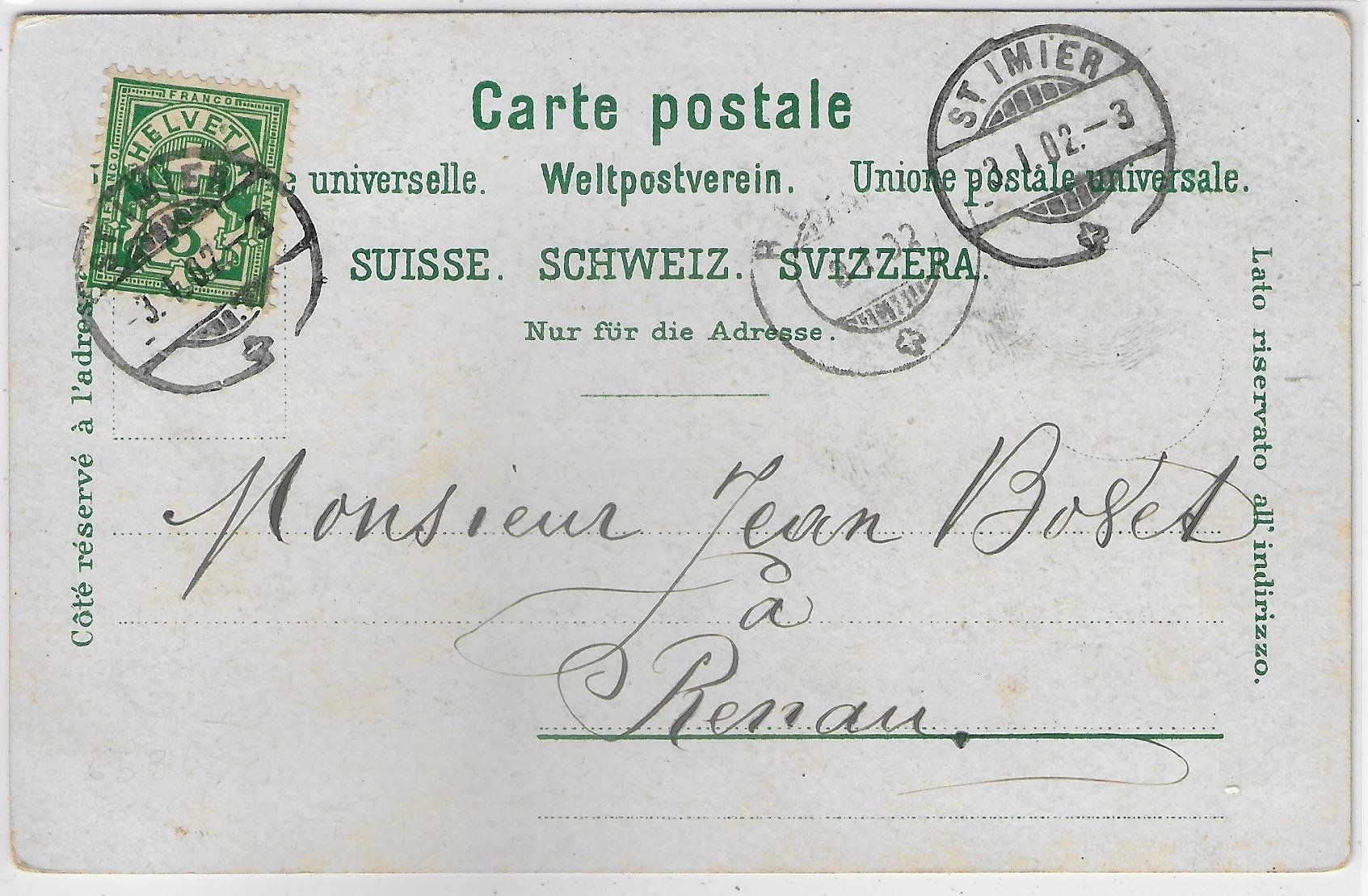 Ansichtskarten: Gruss aus Meiringen - Litho 1902 – Gebraucht aus Ettingen von Kartenplanet 1