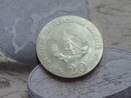 German Democratic Republic (DDR) 20 Mark 1974 Immanuel Kant