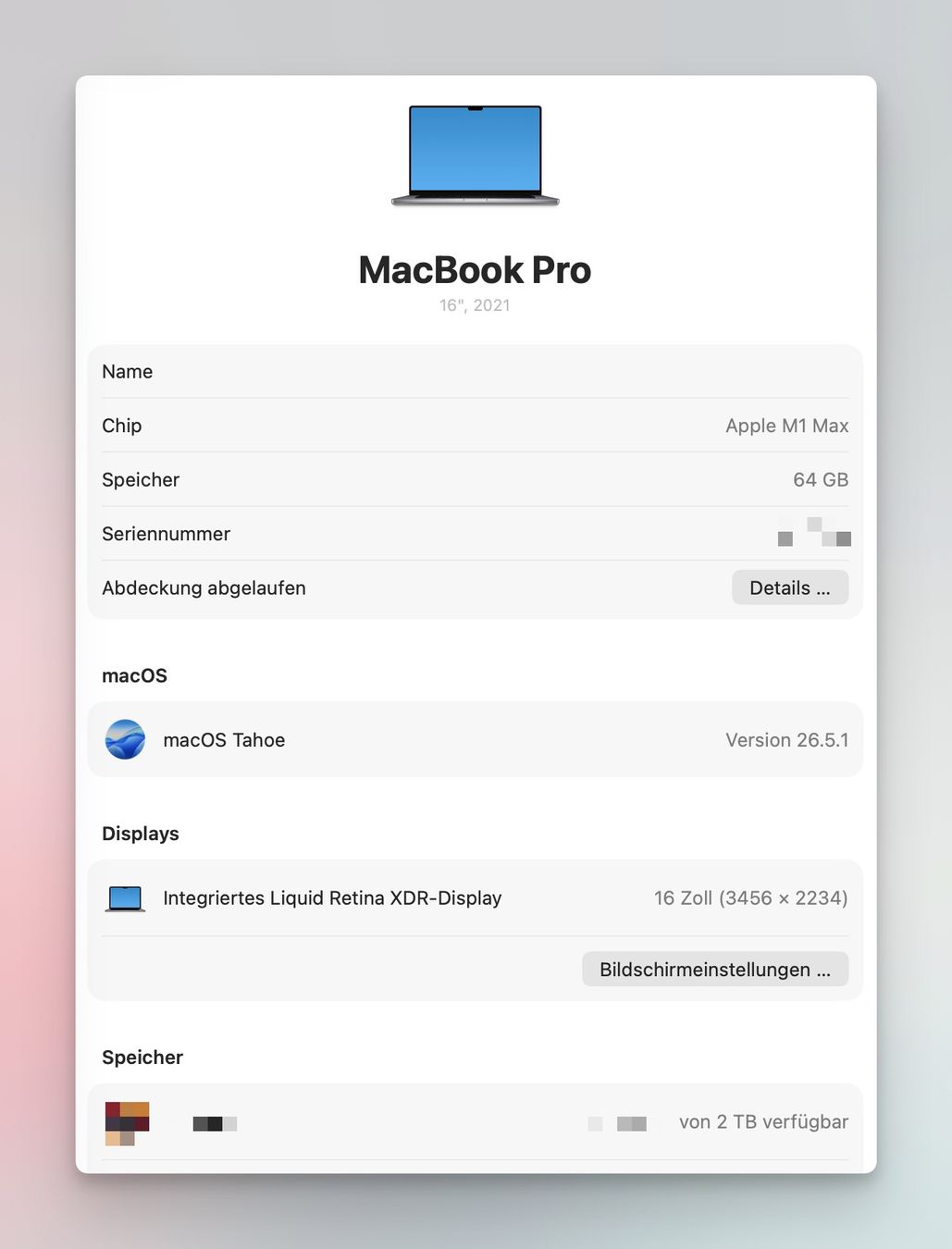 Apple Notebooks: MacBook Pro 16" M1 Max | 64GB | 2TB | Maximalkonfiguration – Gebraucht aus Illnau von Halixx 4