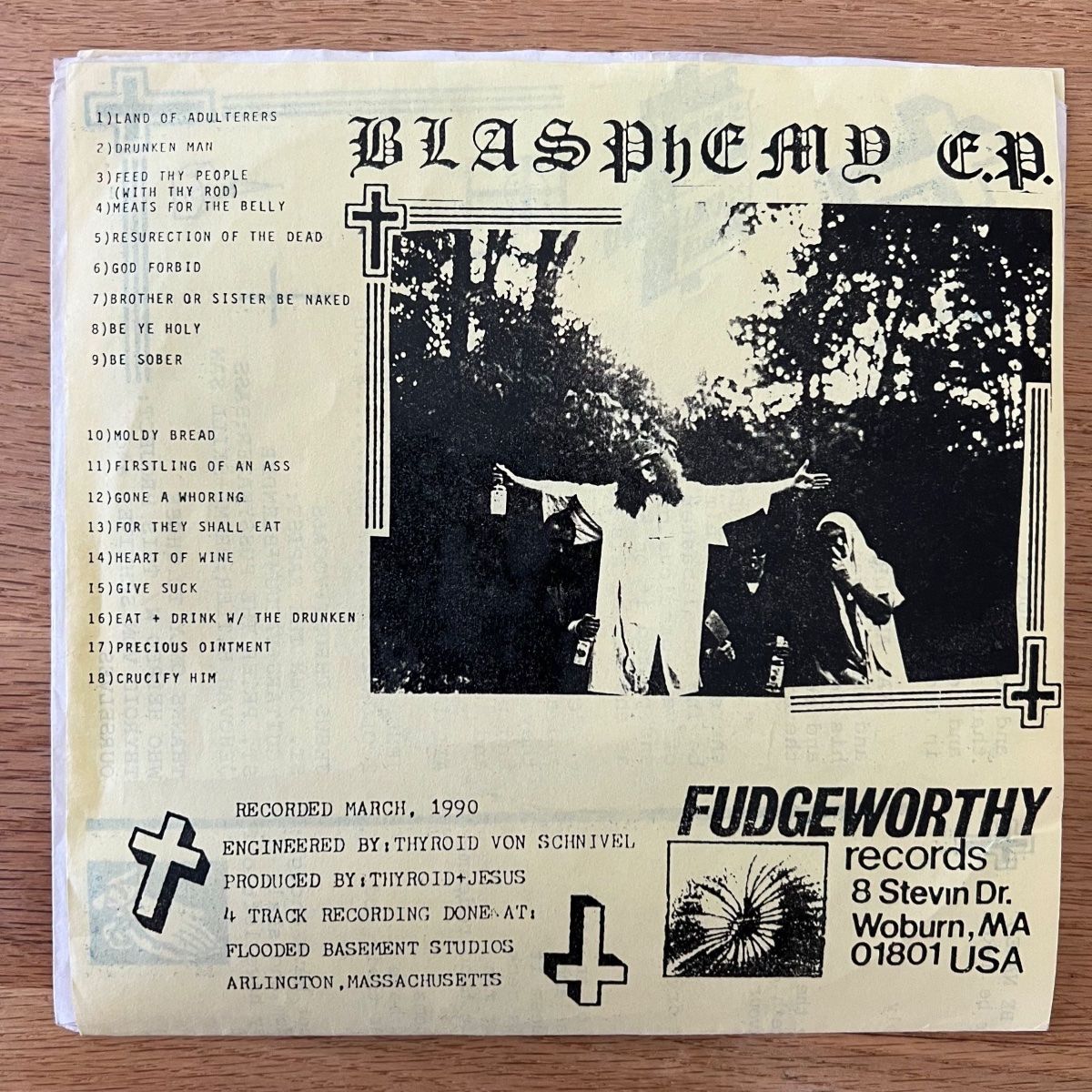 Vinyles: Jesus Chrust - Blasphemy E.P. / 7" EP - 1. US-Press. 1990 – D'occasion à Gais par soundcave57 1