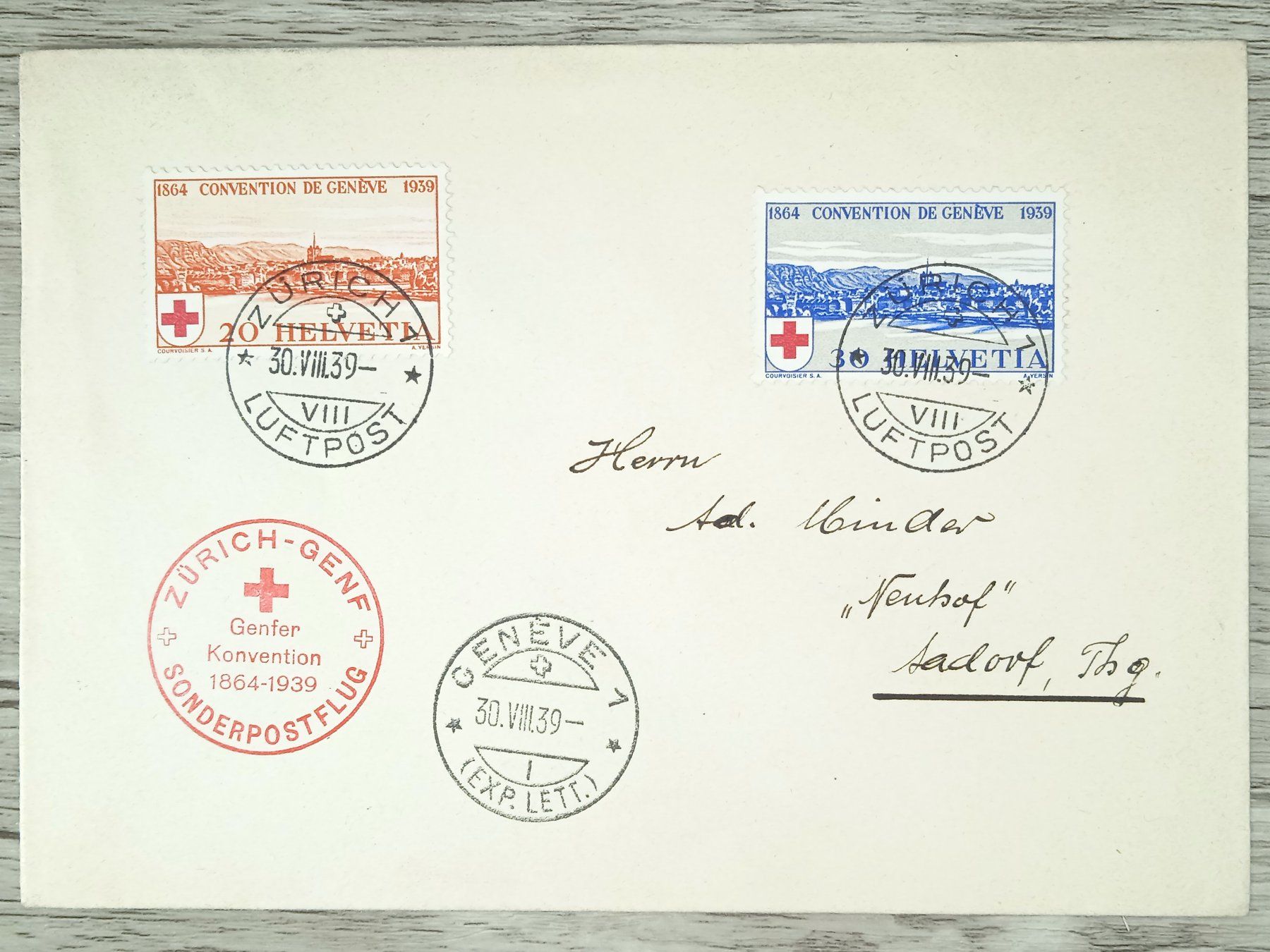 Alle Briefmarken: TR02 Enveloppe + Timbre Suisse 1939 – Gebraucht aus Cousset von Patrick_Collections
