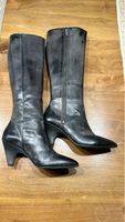 Schwarze Leder Stiefel Gr. 36, Marke Vic