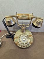 Téléphone Vintage en Onyx plaqué or 24 ct