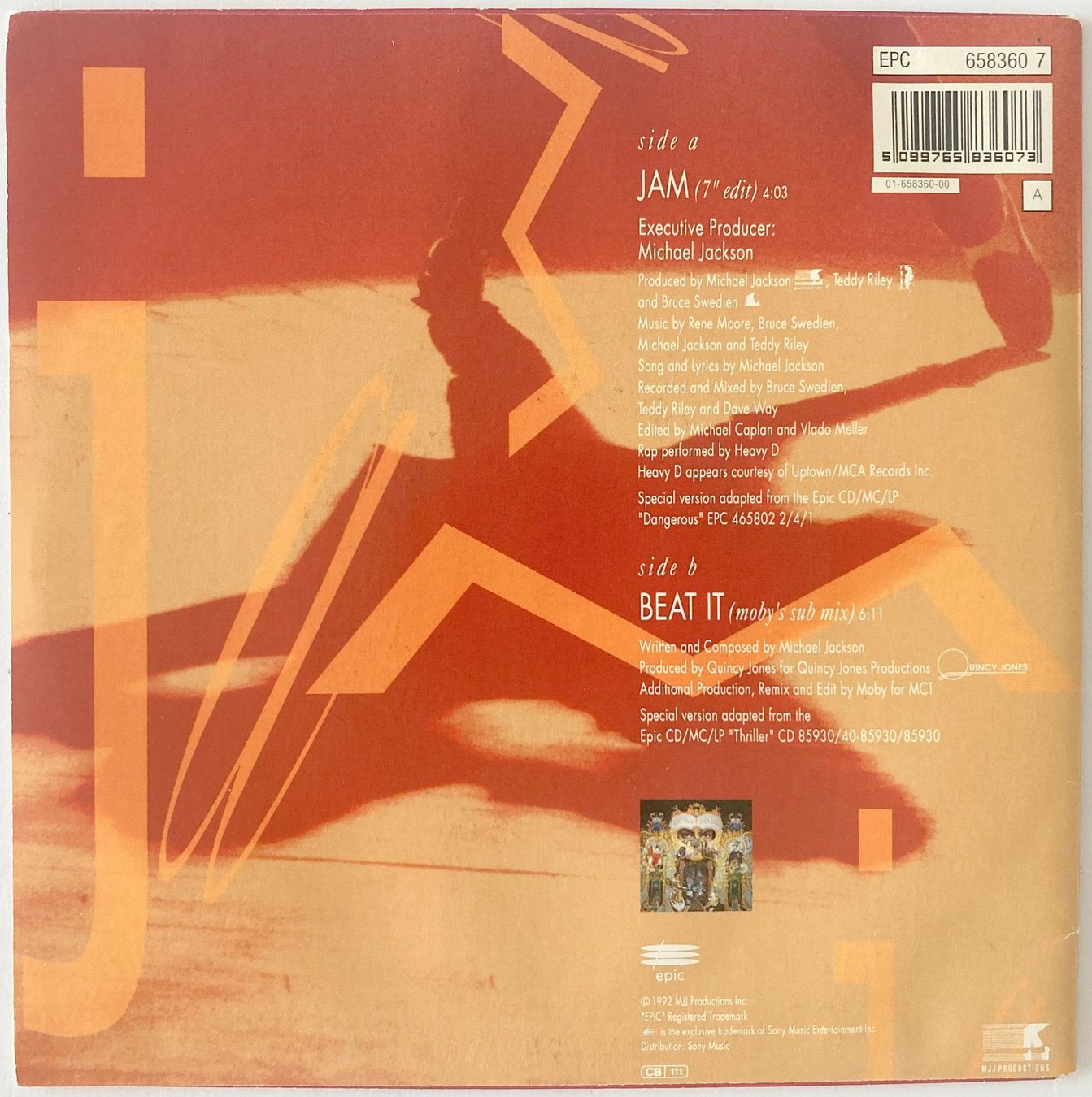 Dischi in vinile: MICHAEL JACKSON - JAM – Usato da Bottens venduto da hotter-than-hell 1