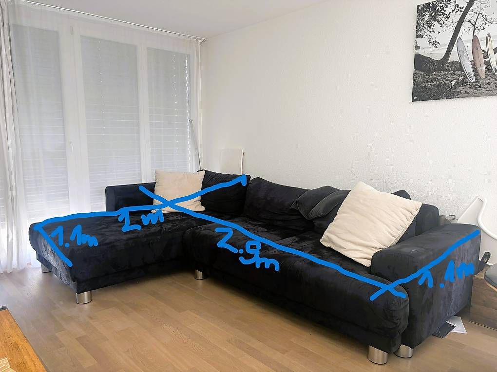 Conforama Divani: Ecksofa Schwarz – Usato da Belp venduto da gridu1 1