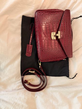 Maison Mollerus Suisse Leder Kroko Rot Damentasche Neu