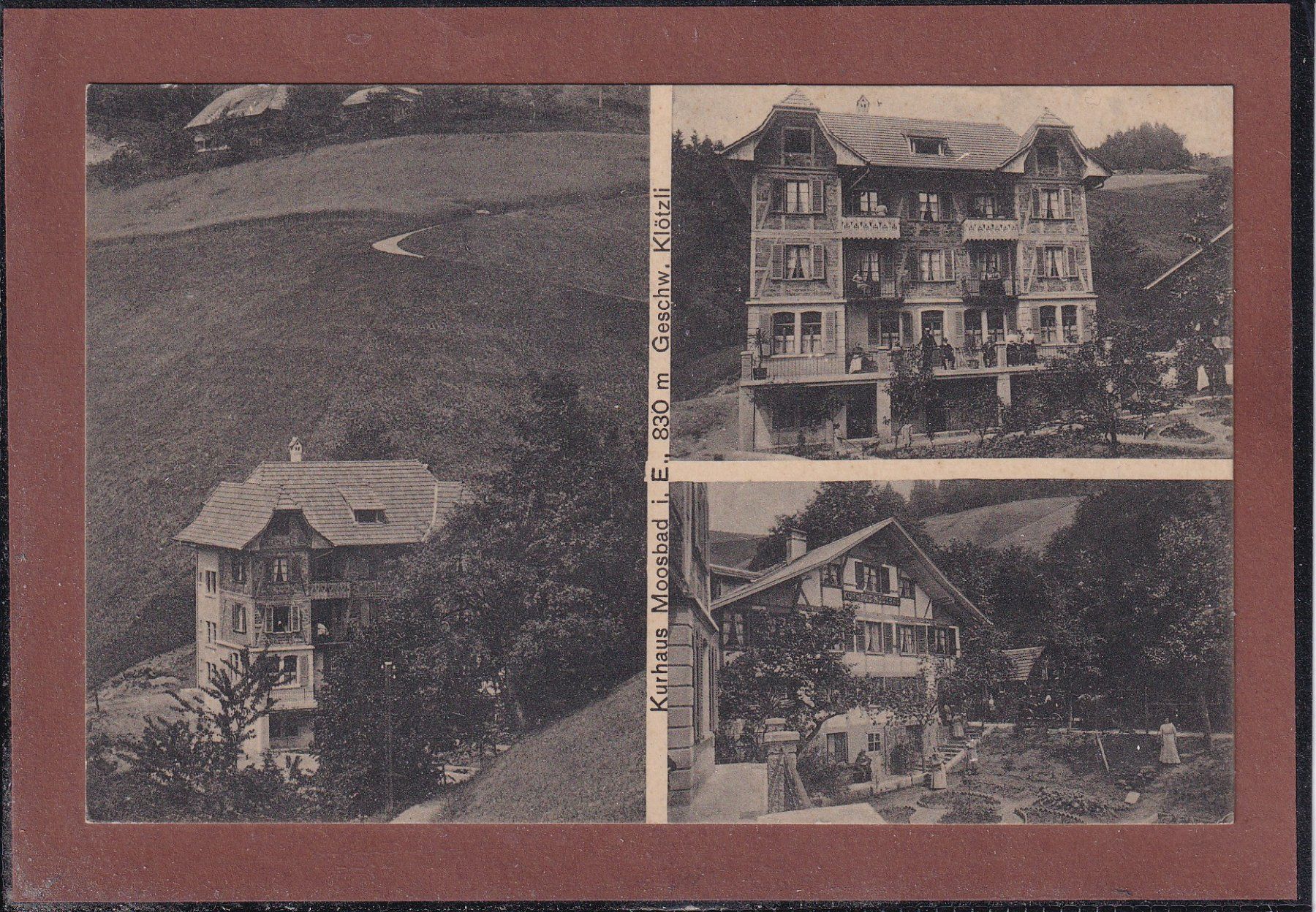 Cartoline postali: Kurhaus Moosbad i. E. - 1914 / 3 Bild – Usato da Orvin venduto da Pyaeschli