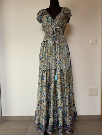 Boho Maxistufenkleid aus Seide