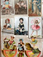 8 Seiten antike Oblaten Bilder ca. 1890 Schokolade