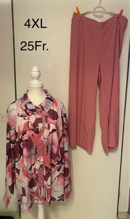 Rosa Hosenanzug Bluse Hose