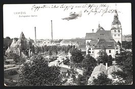 Leipzig, Luftschiff Zeppelin über dem Z
