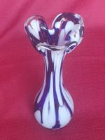 Schicke blau-weisse Zipfel Glas Vase 👌