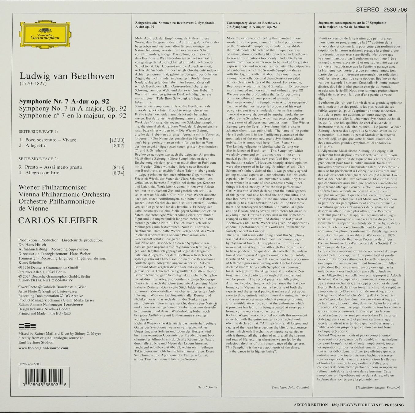 Dischi in vinile: DG Original Source / Beethoven 7. Symphonie / Kleiber – Nuovo (secondo la descrizione) da Brunnen venduto da Techfreak1 1