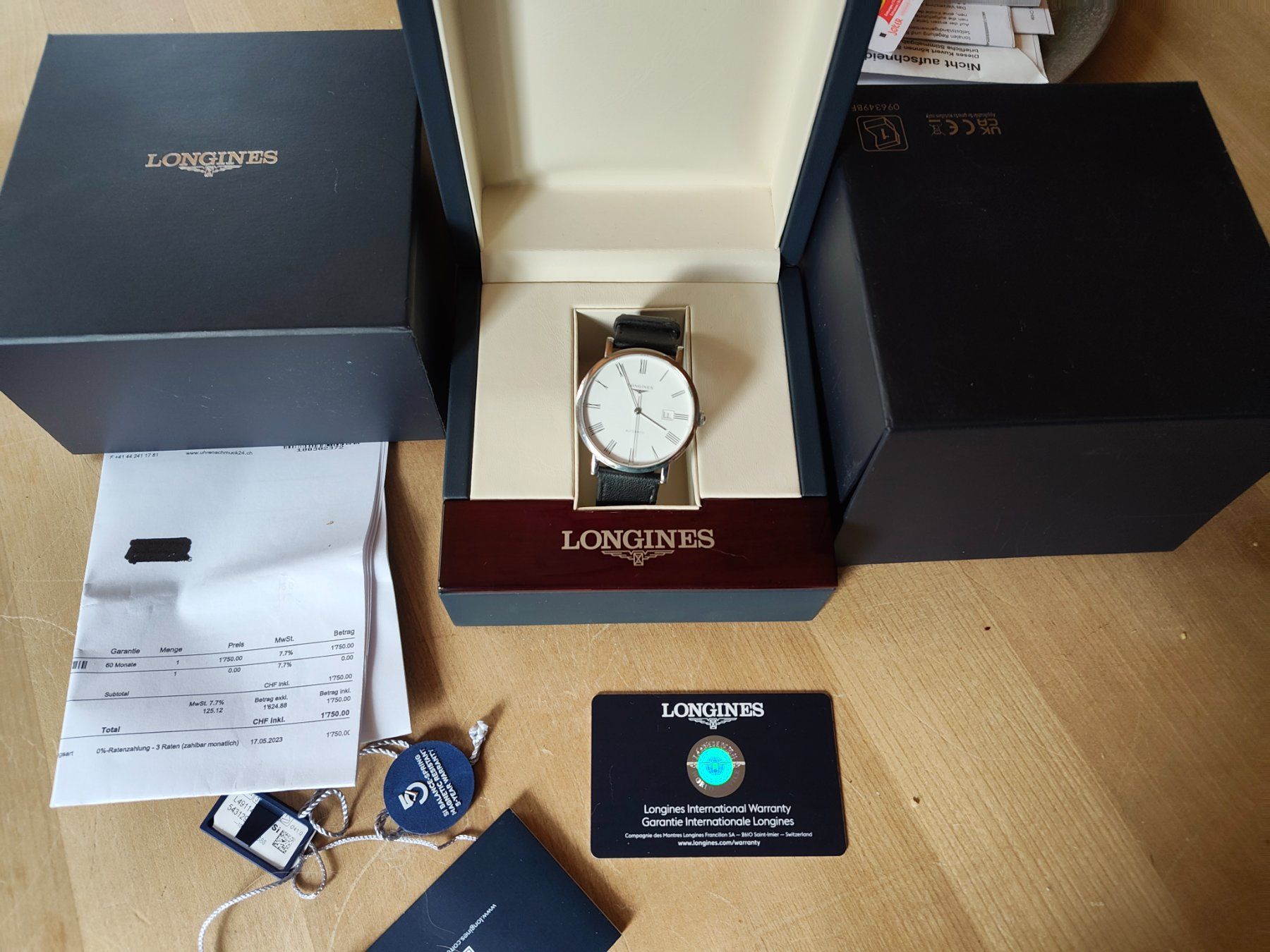 Longines Orologi: Longines The Elegant Collection 41s Komplettes Set – Usato da Niederglatt SG venduto da bella2022