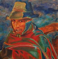 Kunst, 40x40 cm, Peru, Portrait, Expressionismus, Ölbild