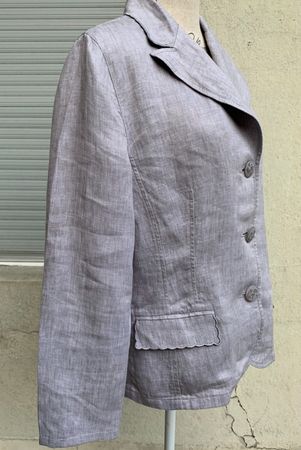 Superbe petit blaser fin FRANK WALDER beige gris t.M
