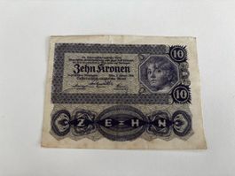 10 Kronen Österreichische Nationalbank 1922 Banknote