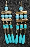 Statement Ohrringe Türkis Gold Vintage Boho Ibiza Style Look