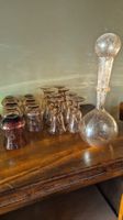 Lot de verres et carafe en verre soufflé – Verrerie de Broc