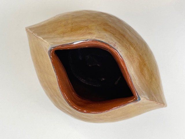 Vasen & Gefässe: Formschöne Kunstvase Gelb/Orange/Blau H 23 cm – Gebraucht aus Zürich von Arche_Brockenhaus 7