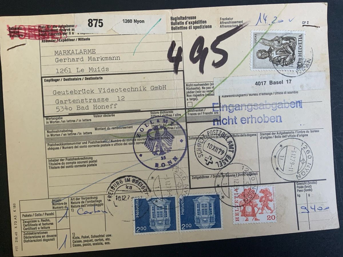 Alle Briefmarken: Nyon.  Briefmarken – Gebraucht aus Binningen von chr_cr5n