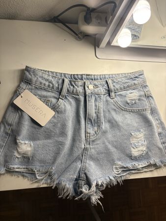 Pantaloncini in denim MUSERA strappati misura S nuovo