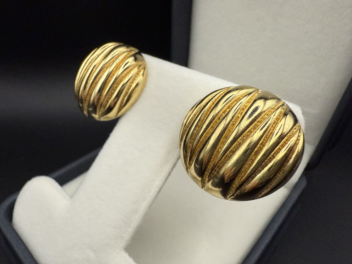 Orecchini pendenti & Orecchini a lobo: Goldfarbe Vintage Ohrringe, Clip – Usato da Lamone venduto da LaCantinaMagica 4