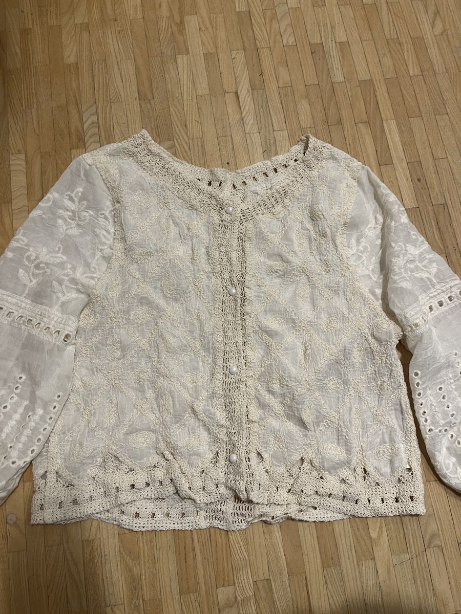 Camicette: Bluse mit Stickerei Creme  Baumwolle‼️ein Artikel gratis – Usato da St. Gallen venduto da elli18