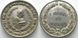 British Schulprämie Medaille ca.1900 Zinn 44mm SELTEN!