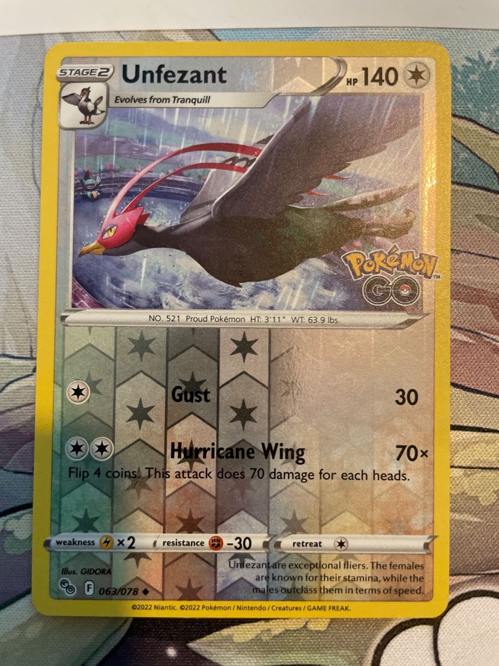 Pokémon Carte collezionabili: 063/078 Unfezant reverse holo Pokemon Go En – Usato da Niederweningen venduto da rimicanardo 1