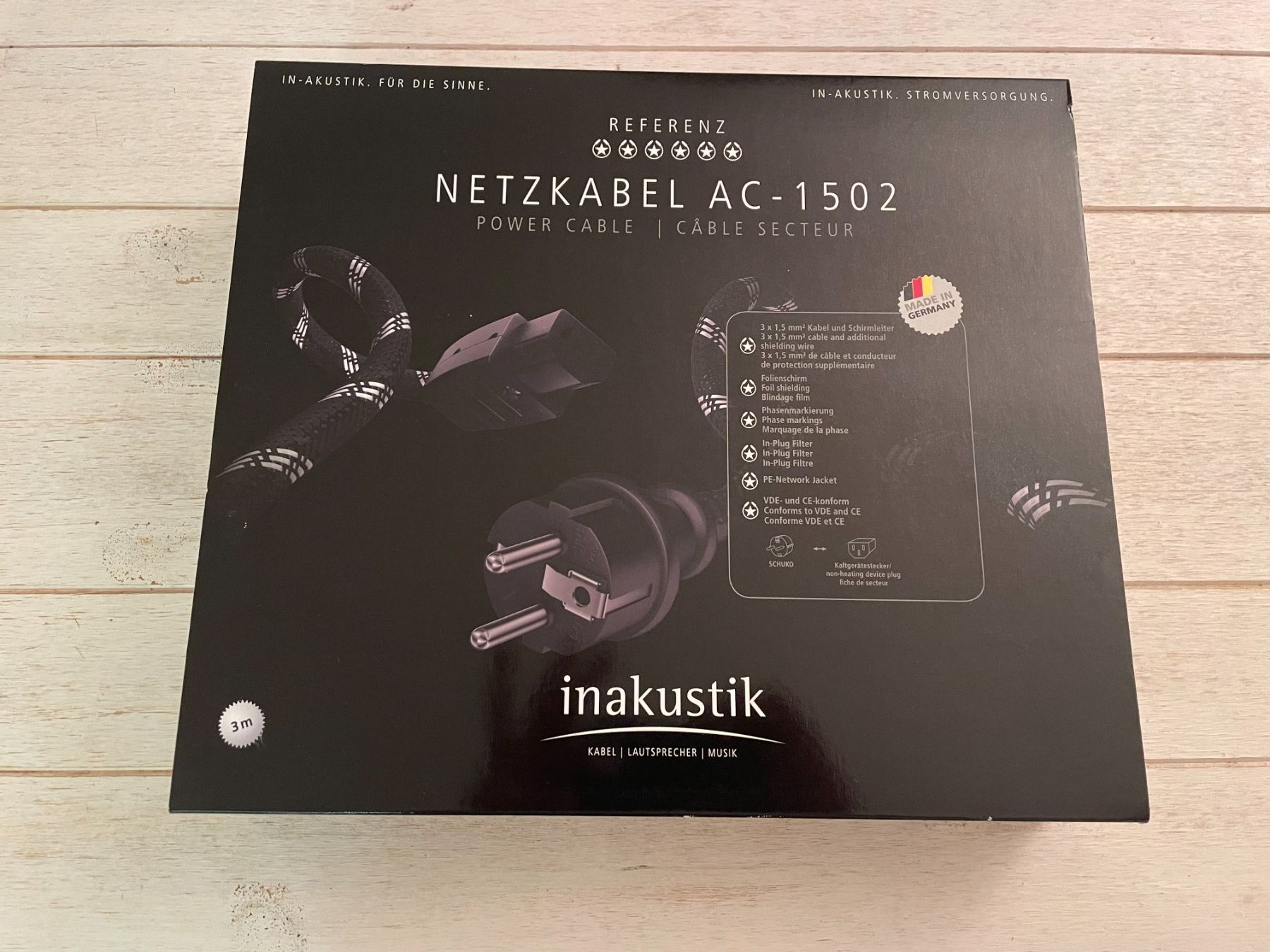 Inakustik Cavi: INAKUSTIK-REFERENZ-NETZKABEL AC -1502 3m – Nuovo e nell'imballaggio originale da Luzern venduto da wnif 3