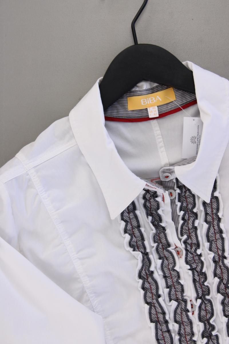 Blusen: Biba Rüschenbluse Gr. 40 Langarm weiß – Gebraucht aus Neustadt an der Waldnaab von SecondLifeFashion 1