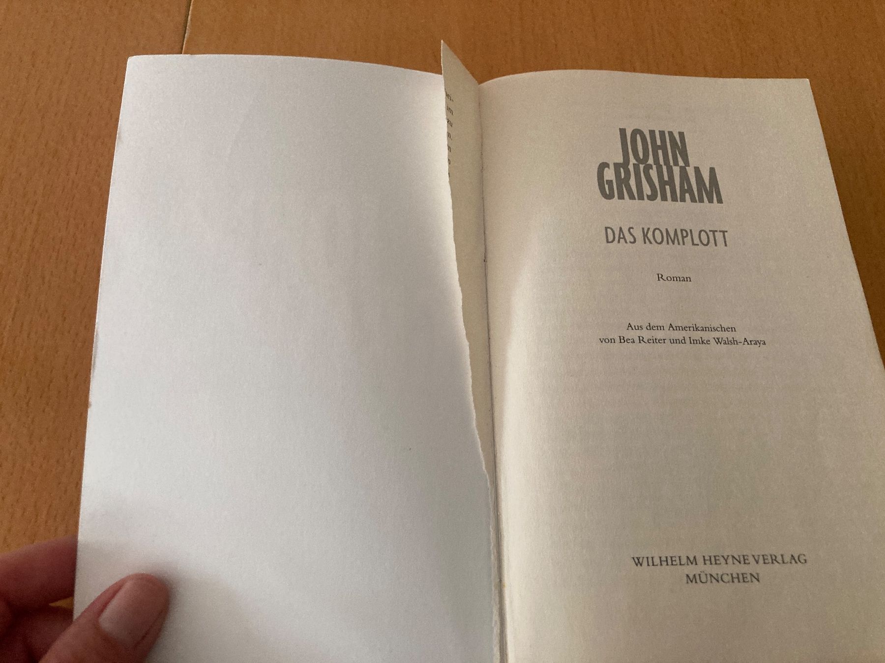 Libri: John Grisham, Roman "Das Komplott " – Usato da Gelterkinden venduto da froggy80 2