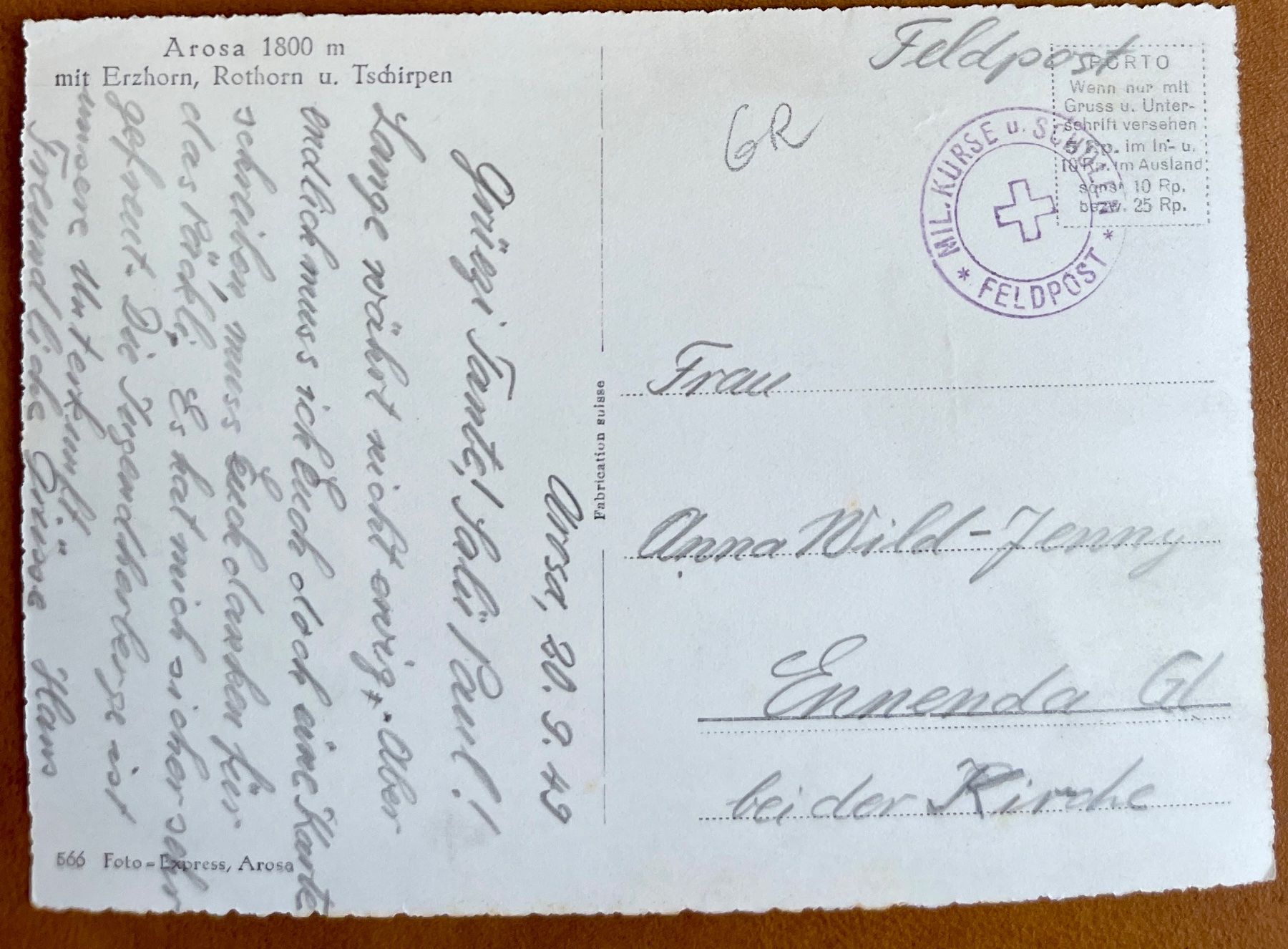 Cartoline postali: AROSA - 1949 – Usato da Lutry venduto da Ediego 1
