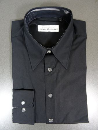 Elegantes Roberto Angellico Herrenhemd Grösse 40 schwarz