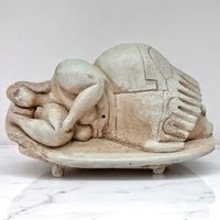 Sculpture en pierre réplique de la déesse "Rêveuse de Malte"