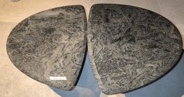 2-teilige Naturstein-Salontisch Granit Verde Spluga