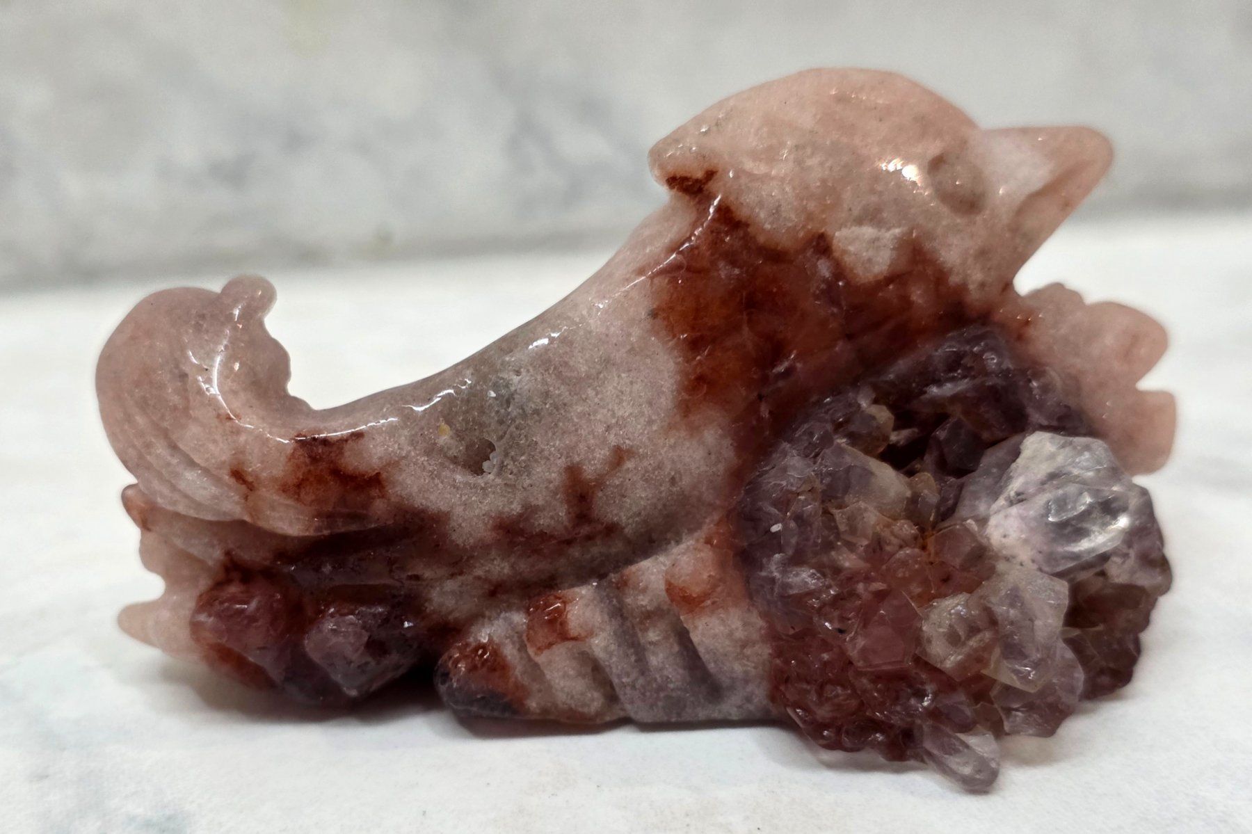 Minerali & Pietre curative: Pink Amethyst Delfin 120g – Nuovo e nell'imballaggio originale da Matzingen venduto da Shay_Crystalz