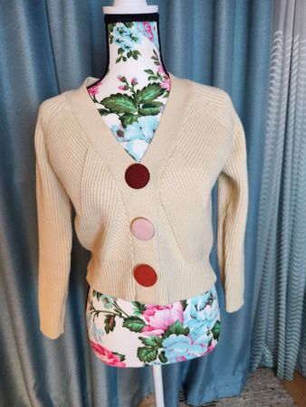 Elegante Cotton Strickjacke, creme, Grösse S, neuwertig!