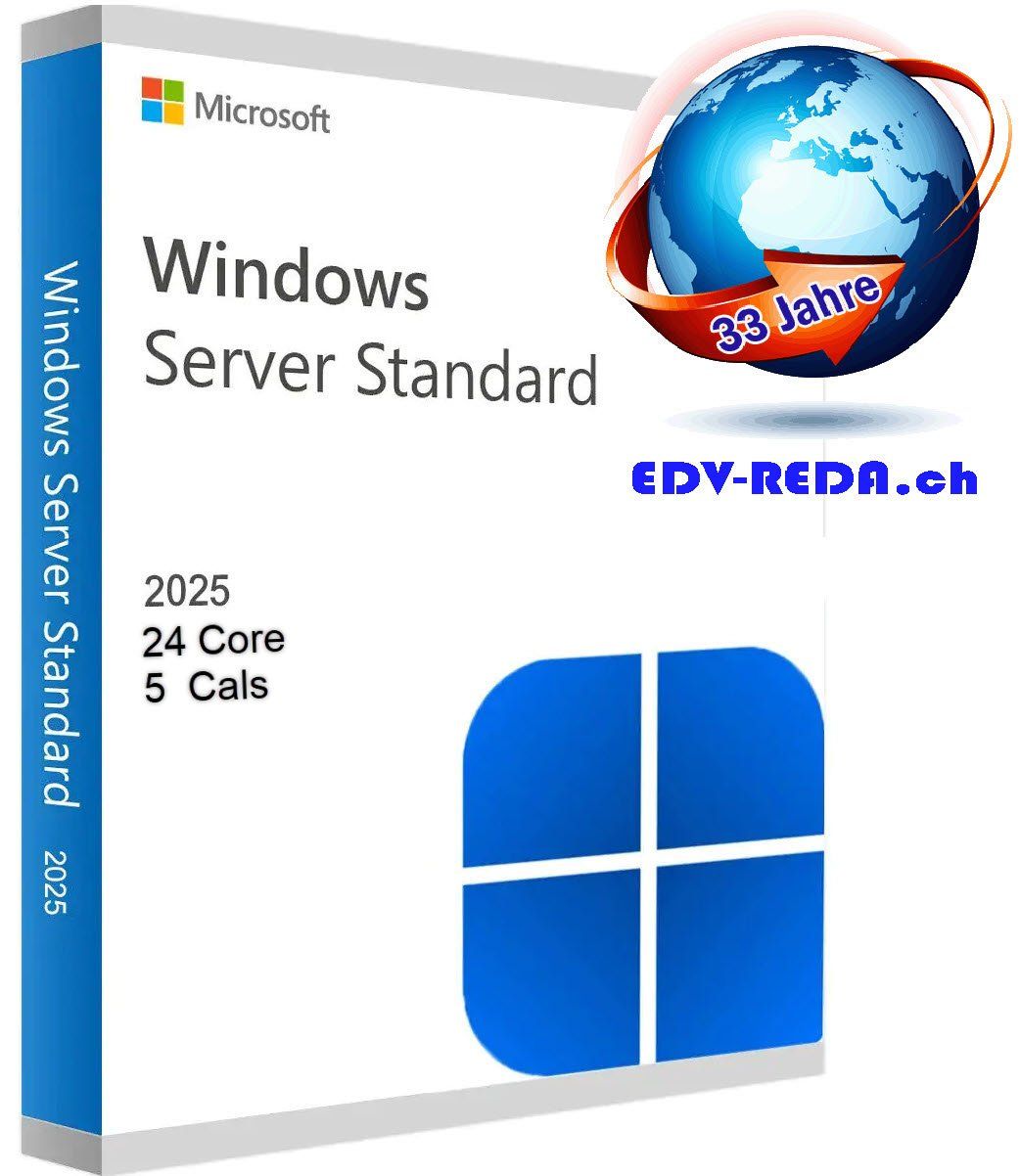 Software: Windows Server 2025 Standard 24 CPU-Kerne und 5 CALs – Nuovo (secondo la descrizione) da Langenthal venduto da Reda