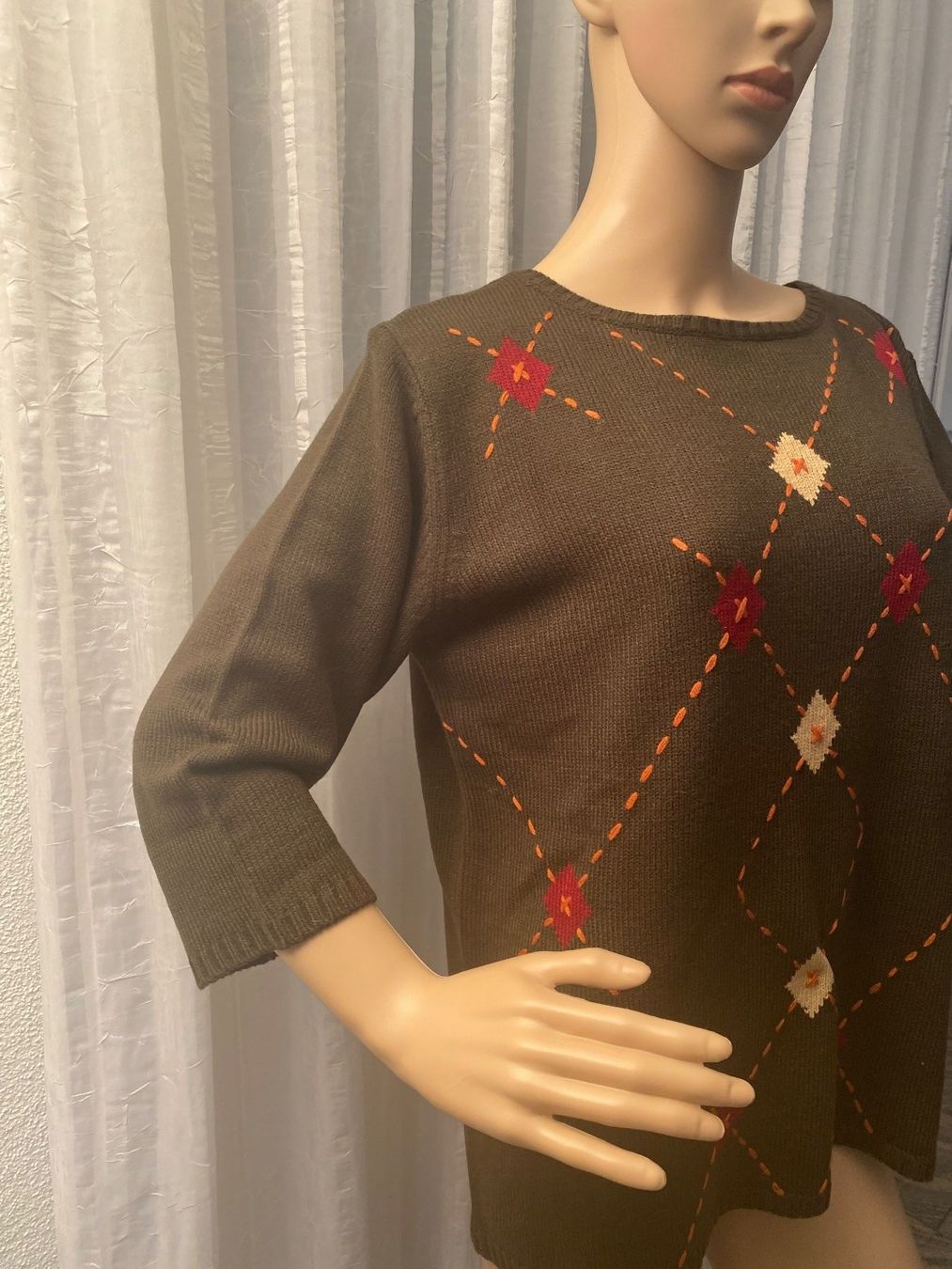 Pullover & Sweatshirts: Extravaganter seltener DI ROBERTO Rhomben Pullover, Gr. XL – Neu (gemäss Beschreibung) aus Winkel von ferrari2022 2