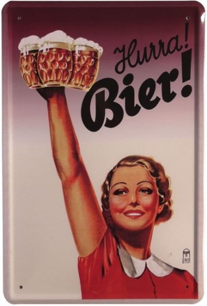 Insegne: Blechschild - HURRA BIER – Nuovo e nell'imballaggio originale da Rupperswil venduto da big-one-sale