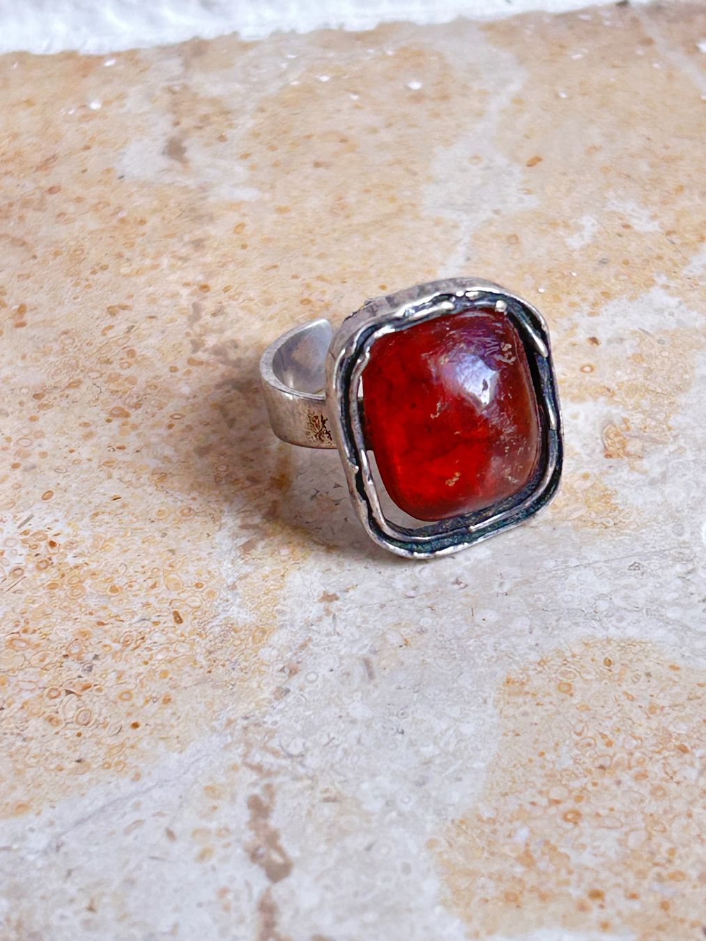 Anelli: Vintage Silberring Bernstein (55) – Usato da Dittingen venduto da Bellevista
