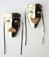 Vintage Porzellan Maskenset "Lachen / Weinen" - 80/90er